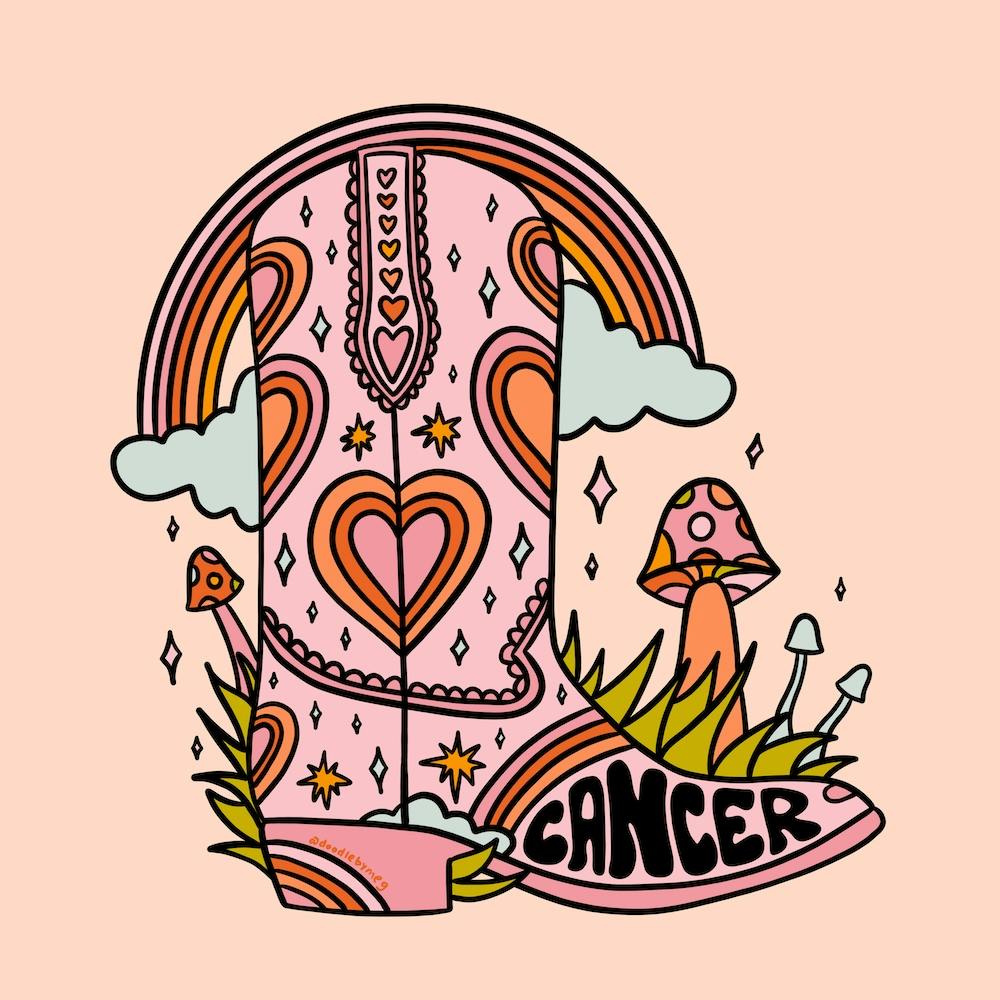 Cancer Cowboy Boot