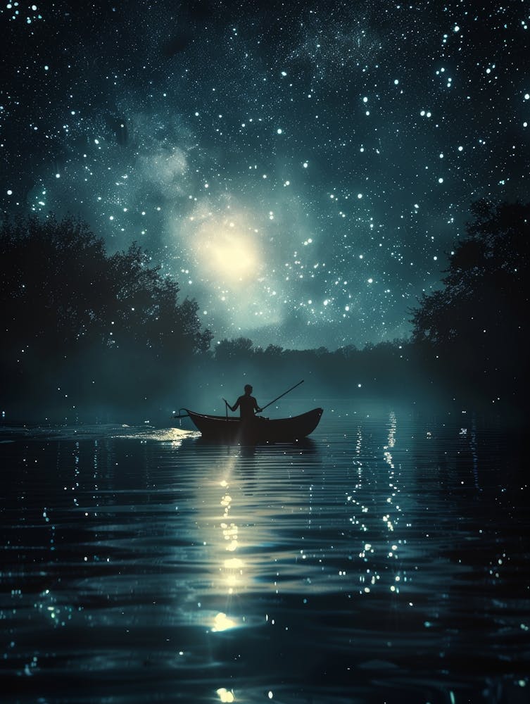 Starry Night In A Boat