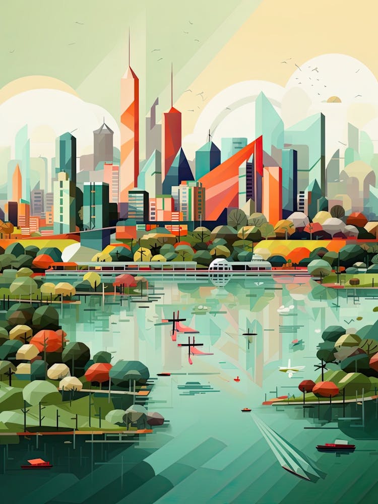 Rotterdam, Netherlands, Geometric Illustration 3