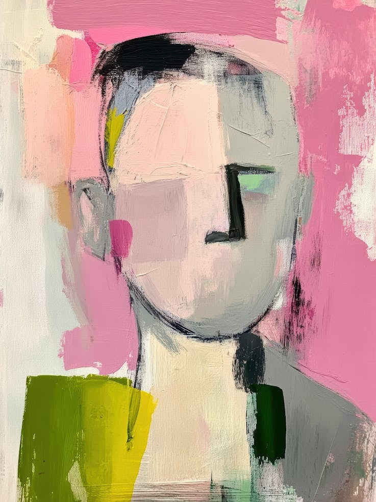 Man In Pink And Green