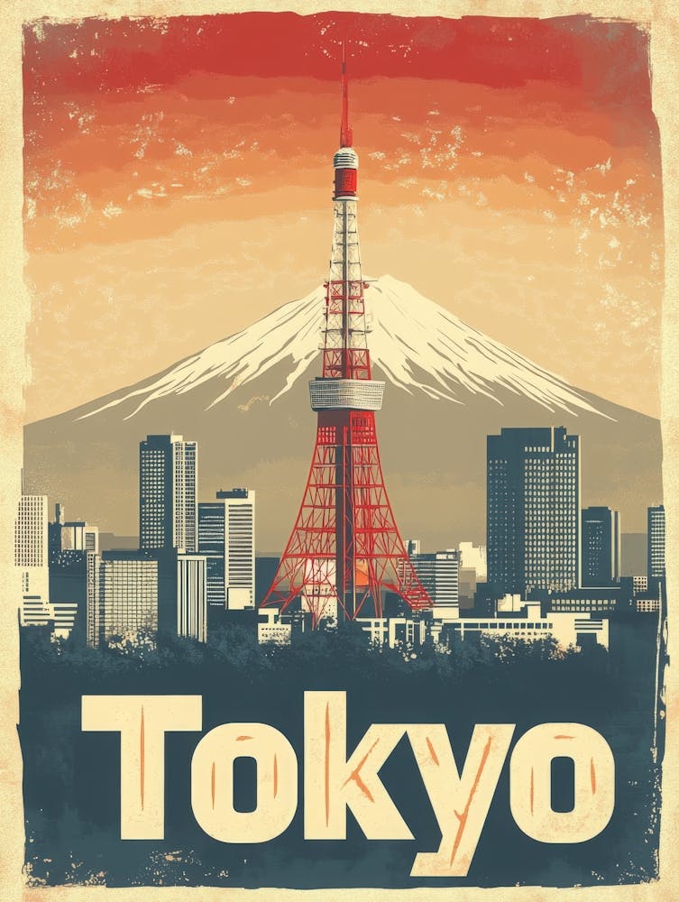 Aihrgdesign A Vintage Travel Poster Of Tokyo 3
