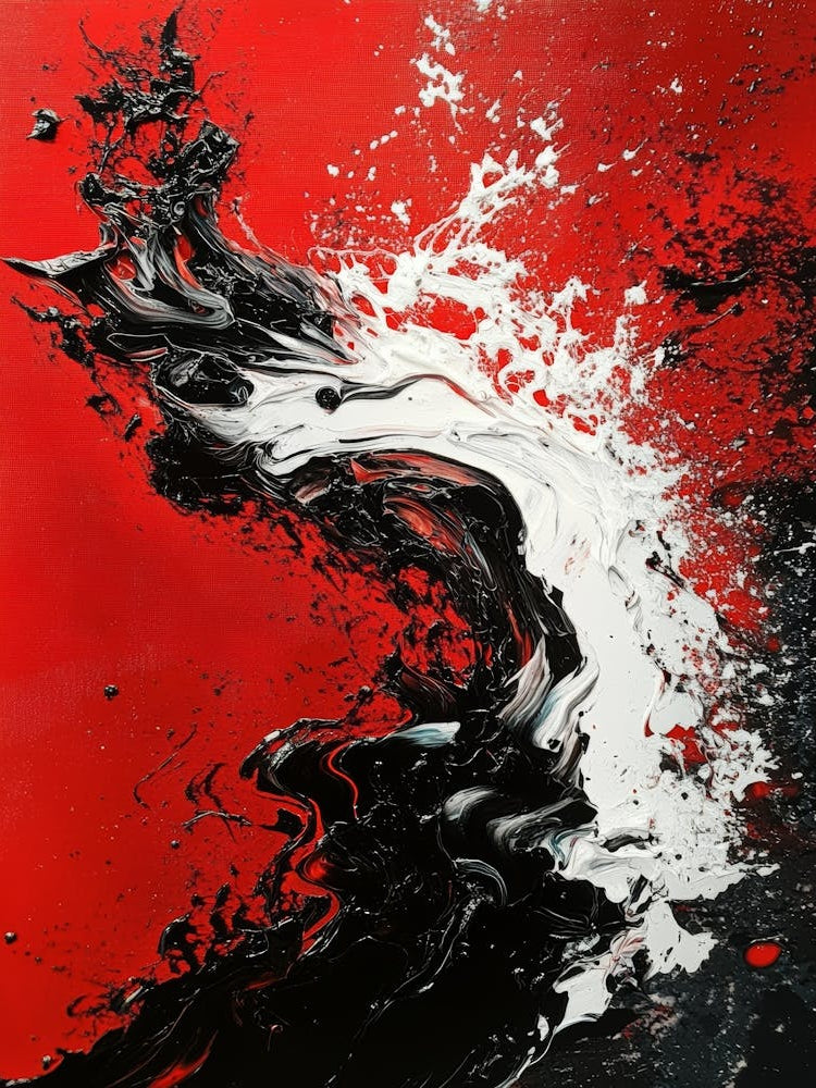 Black And White Abstract Painting 34