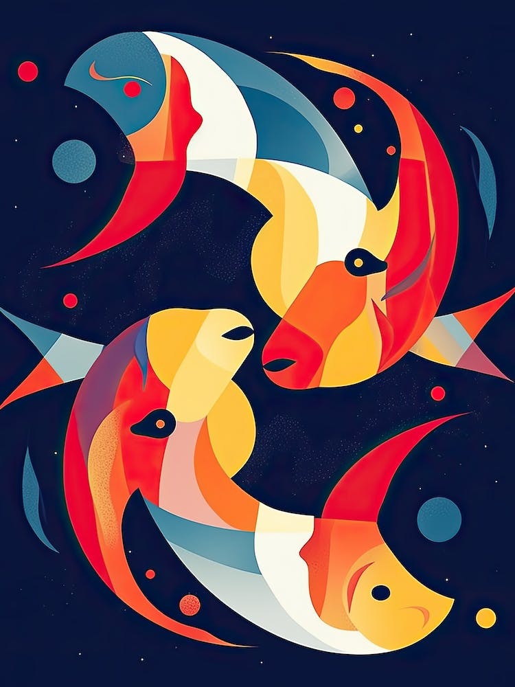 Pisces Illustration Zodiac Star Sign 2