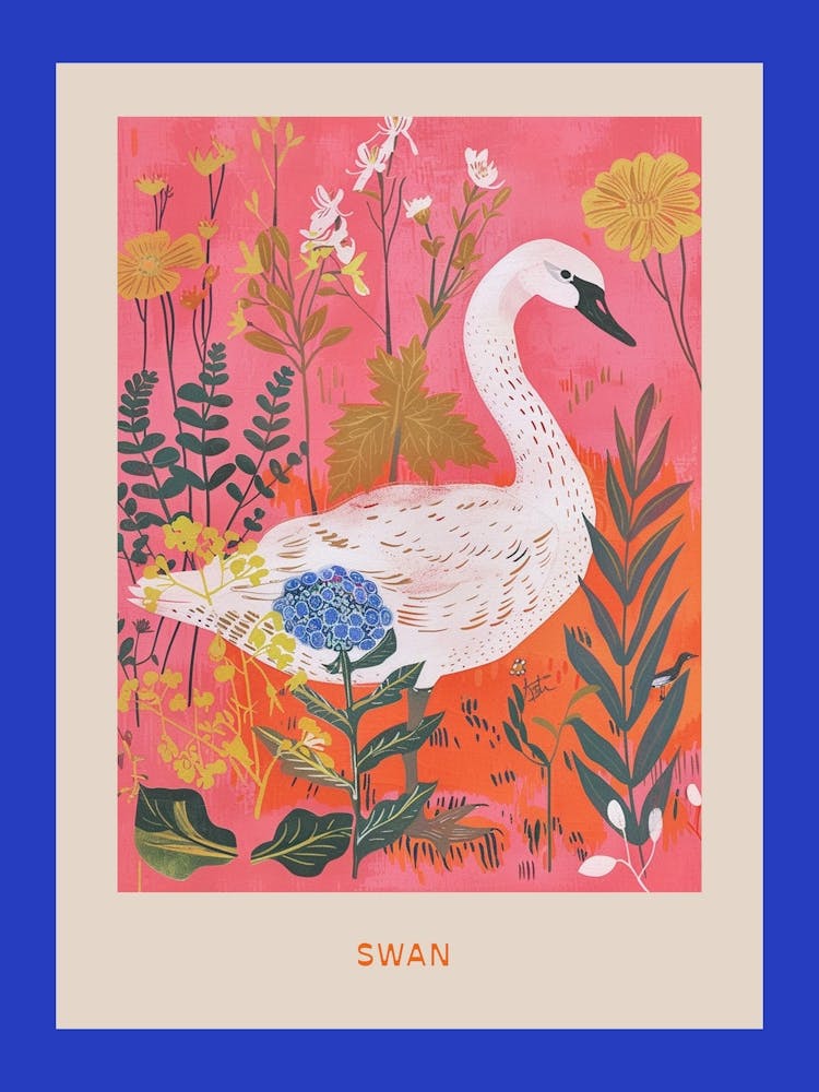 Frühlingsvögel Poster Schwan 1