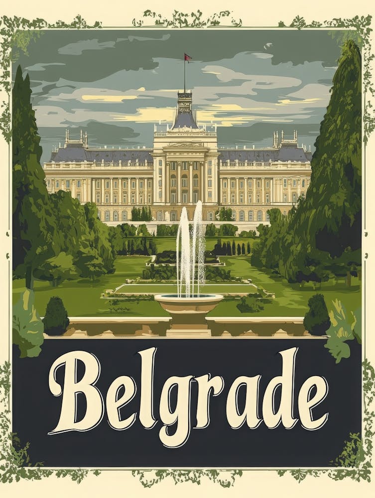 Aihrgdesign A Mid Century Modern Travel Poster For Belgrade 4