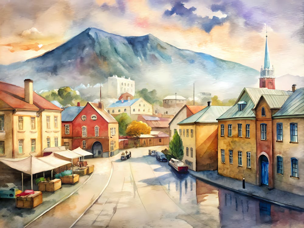 Hobart Australia A Vintage Illustration