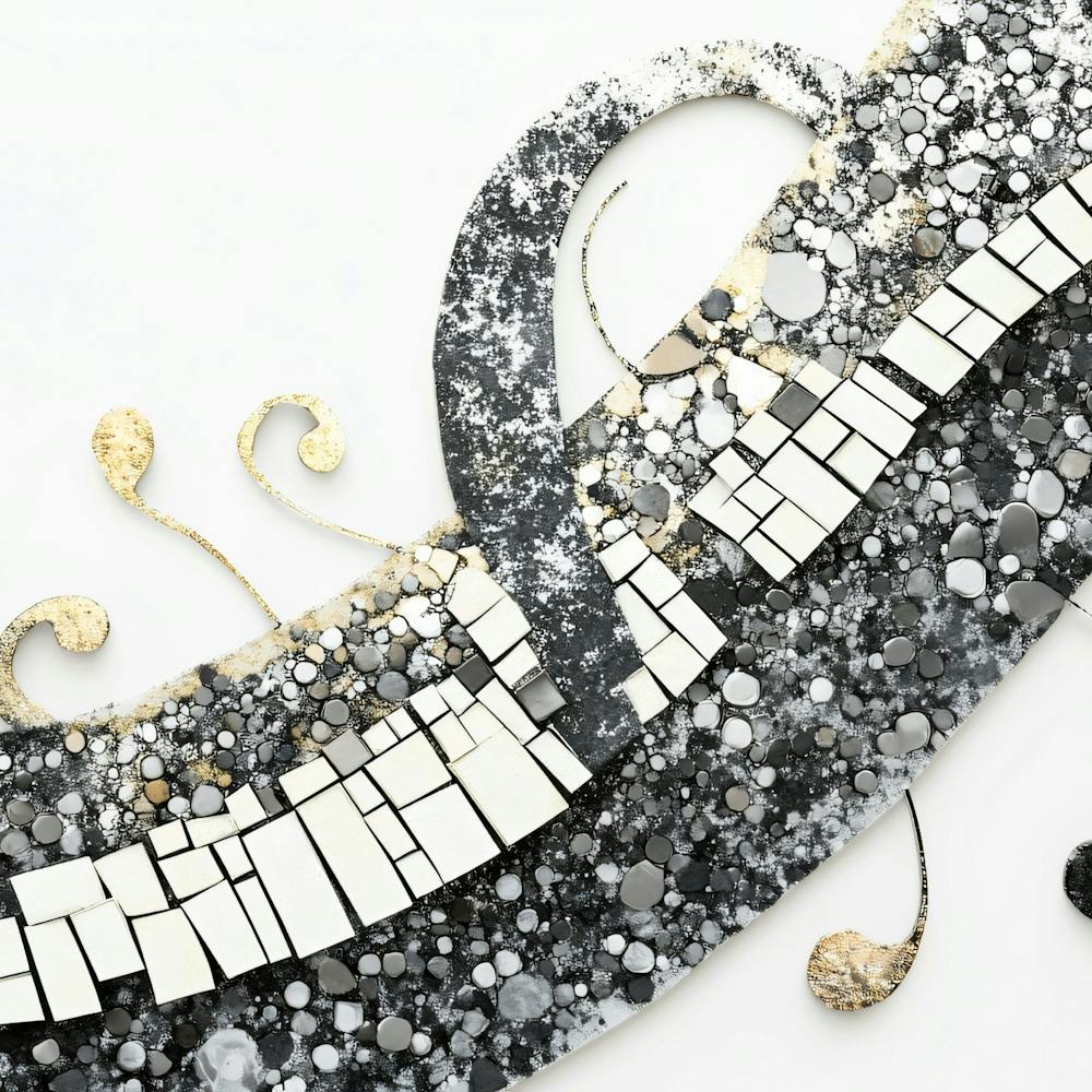 Black And White Musical Notes Mosaic