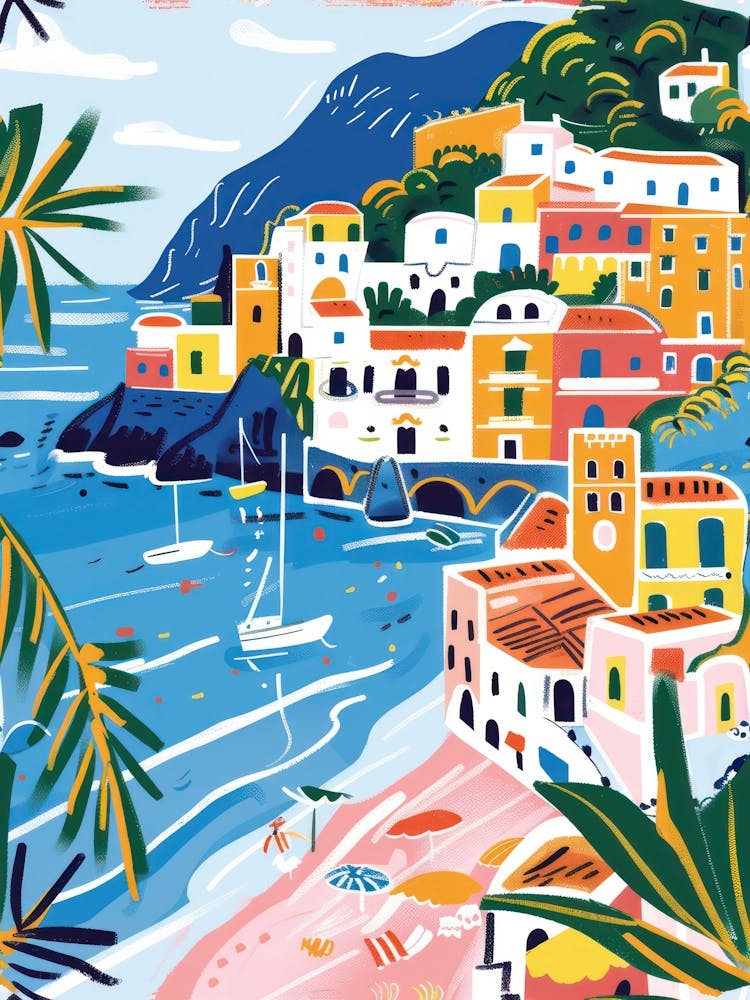 Travel Poster Happy Places Amalfi Coast 5