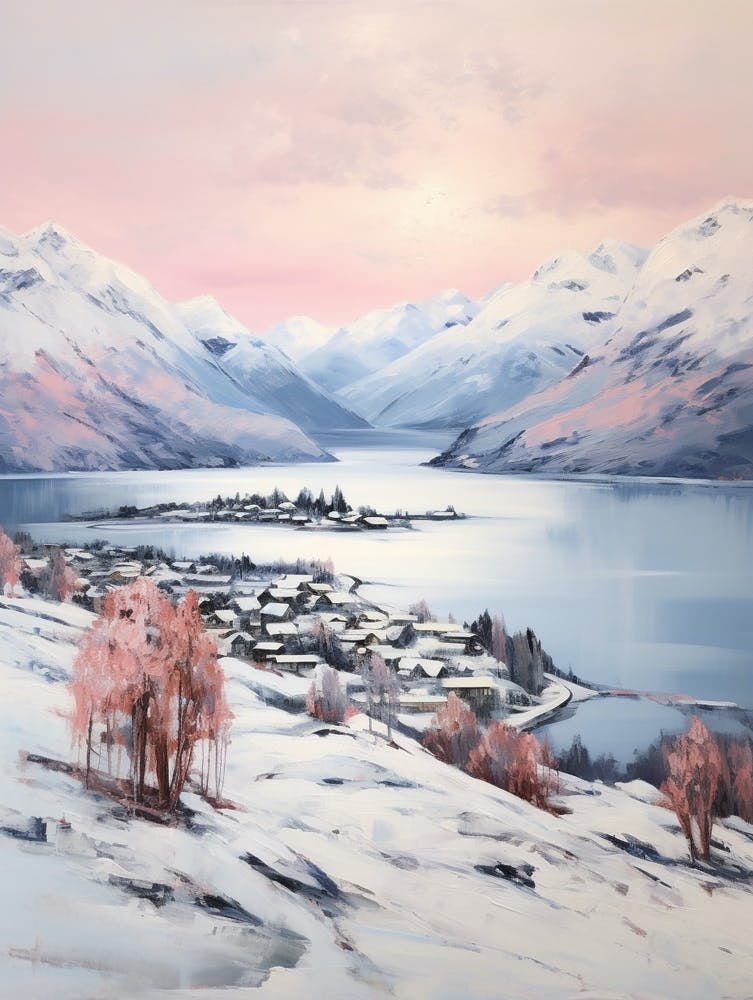 Dreamy Winter Painting Queenstown New Zealand 2