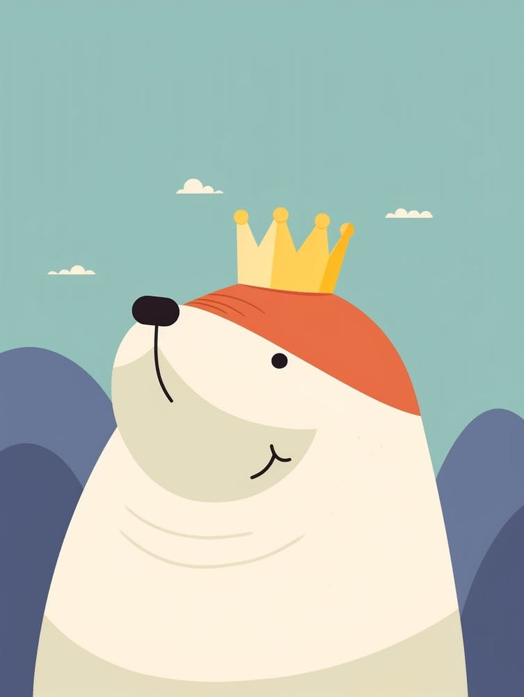 Little Walrus Wearing A Crown