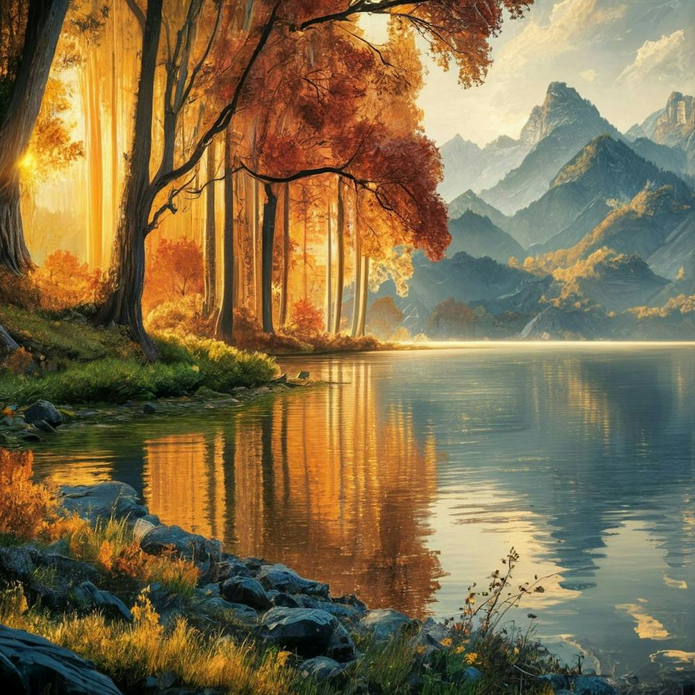 Coucher de Soleil au Bord du Lac 7