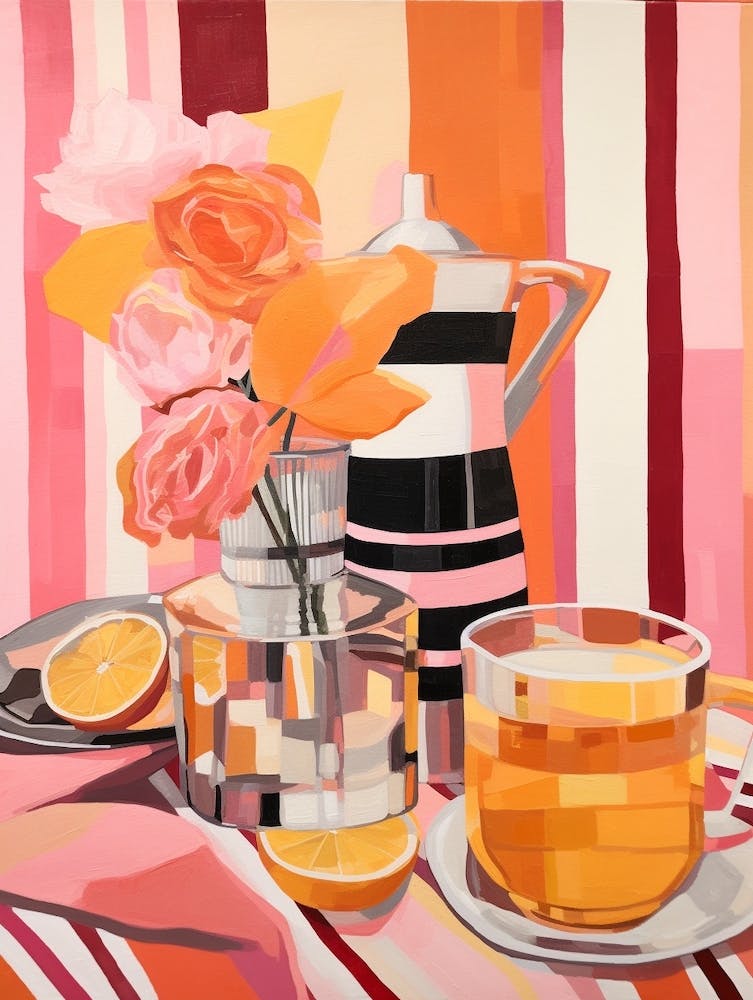 Flowers And Tea Still Life