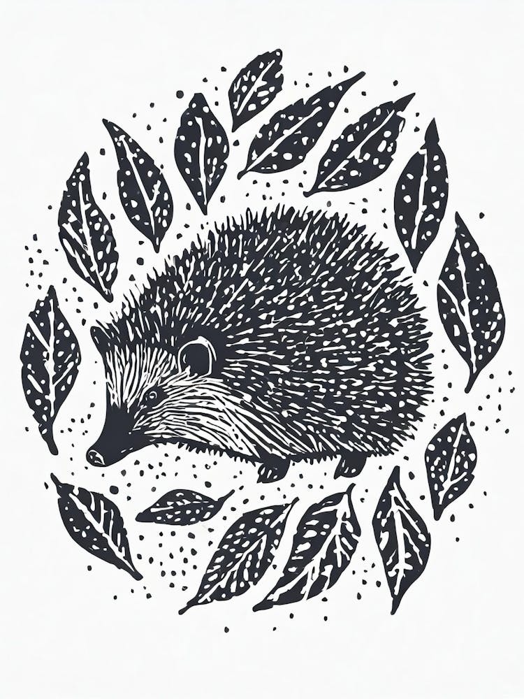 A Humble Hedgehog Among Autumn Leaves