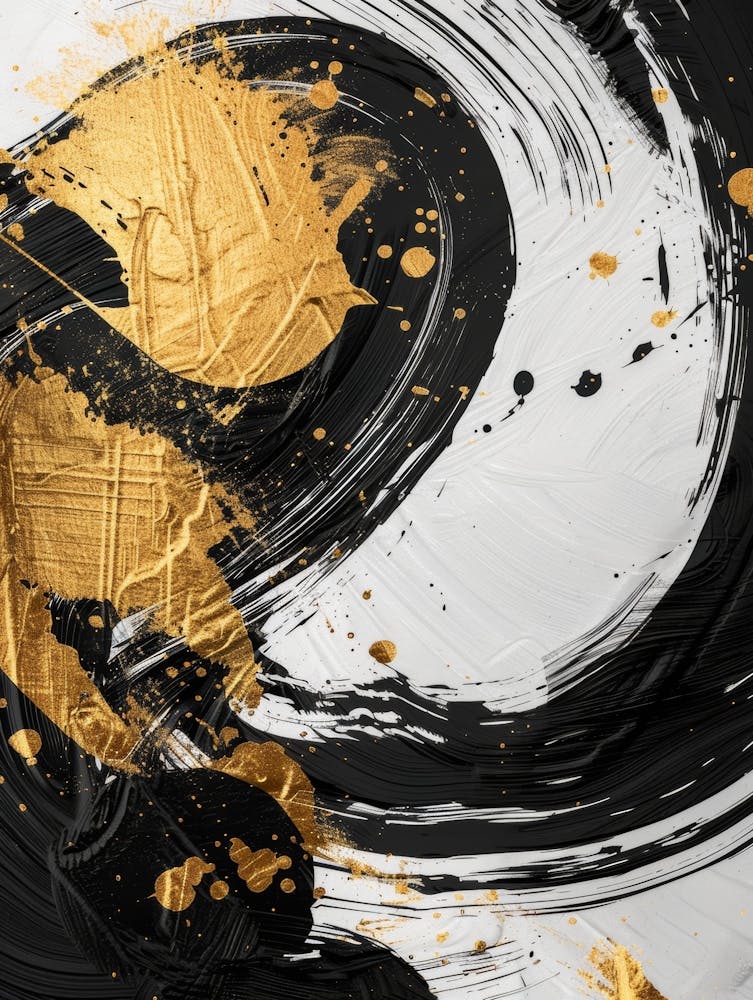 Abstract Black And Gold Painting 41