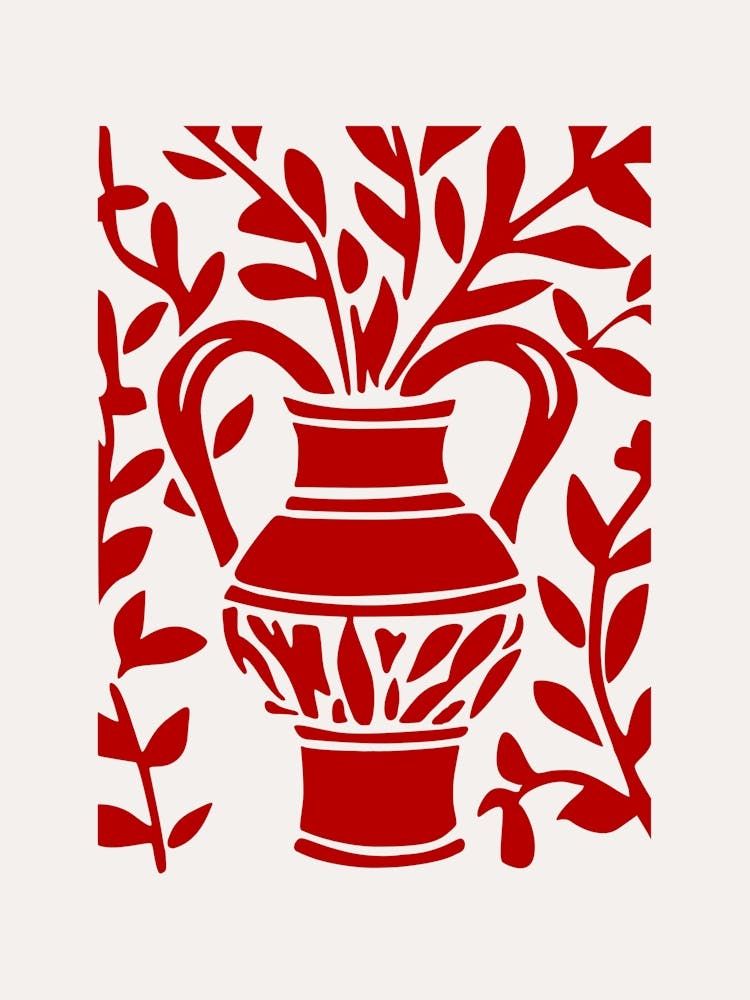 Abstract Red Flower
