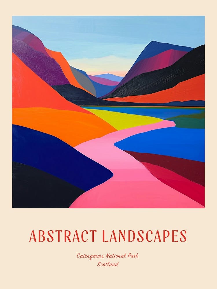 Colourful Abstract Cairngorms National Park Scotland 2 Poster