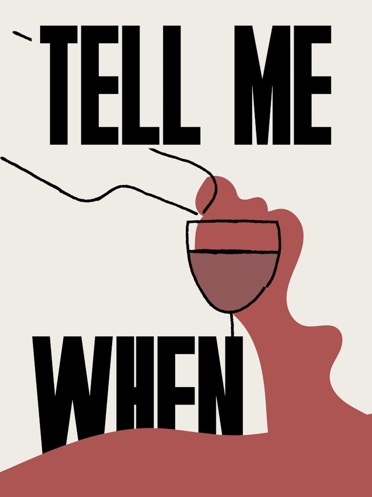 Tell Me When Wine Bar Cart Kitchen Gift