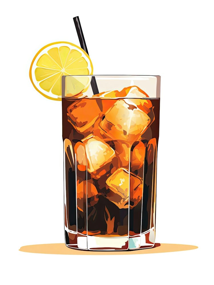 Illustration Long Island Iced Tea Floral Infusion Cocktail 2
