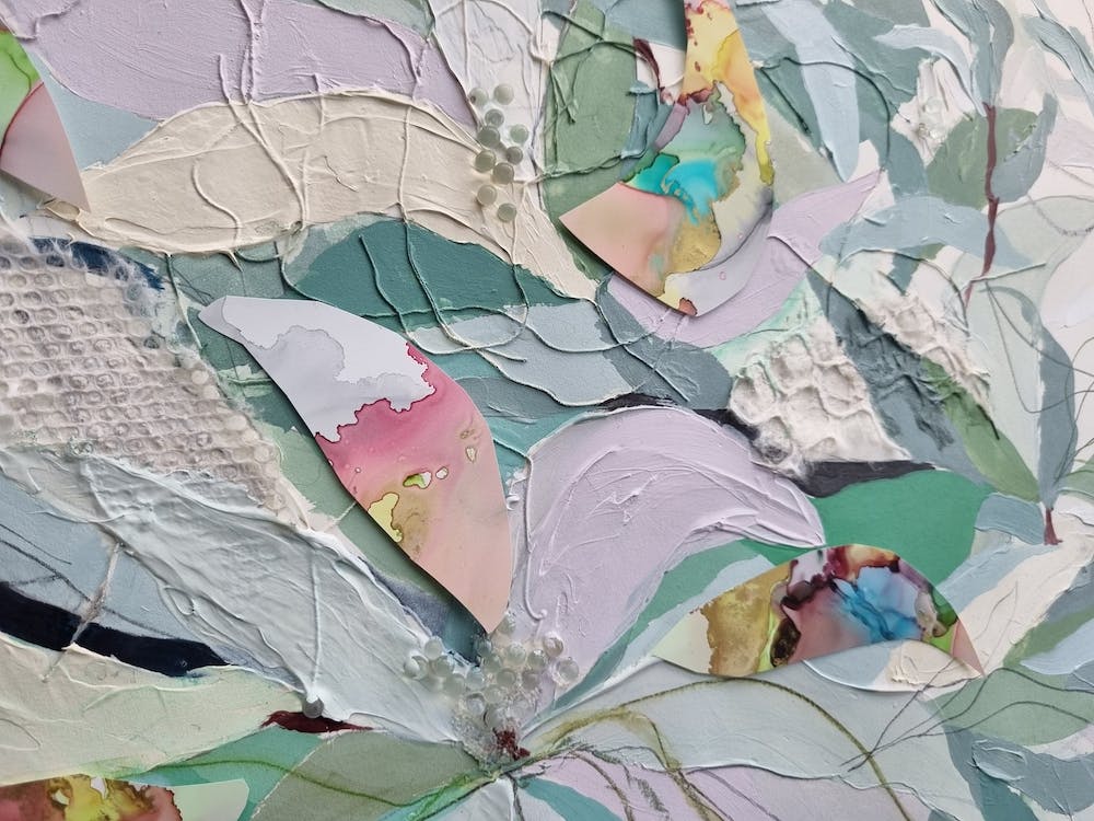 Abstract Leaves in Mixed Media