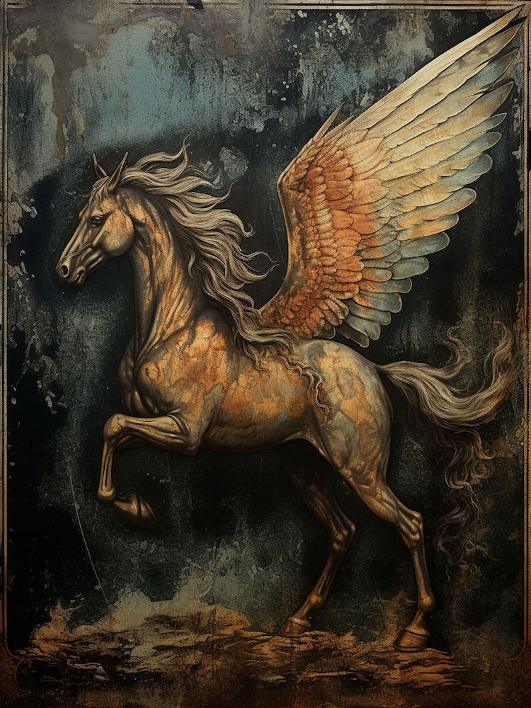 Pegasus Abstract Etching 