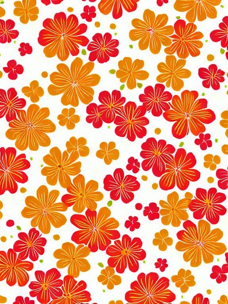Honeysuckle Floral Print Retro Pattern2 Flower