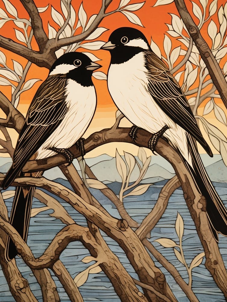 Affiche d'oiseaux Art Nouveau Sterne pierregarin 1