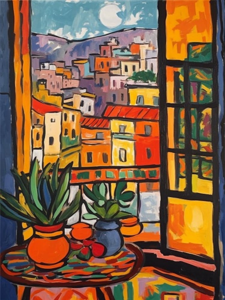 Window View Of Paris In The Style Of Fauvist 3