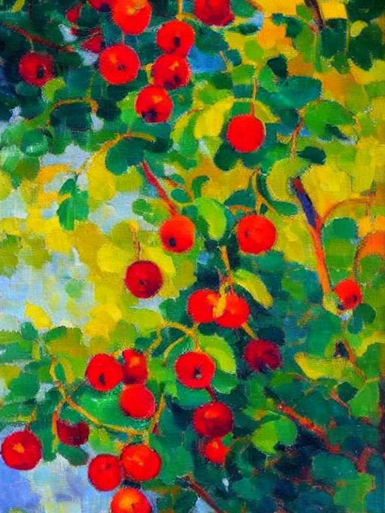Redcurrant Fruit Vibrant Matisse Inspired Painting Fruit