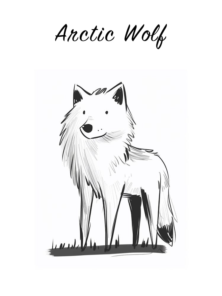 Bw Arctic Wolf Poster