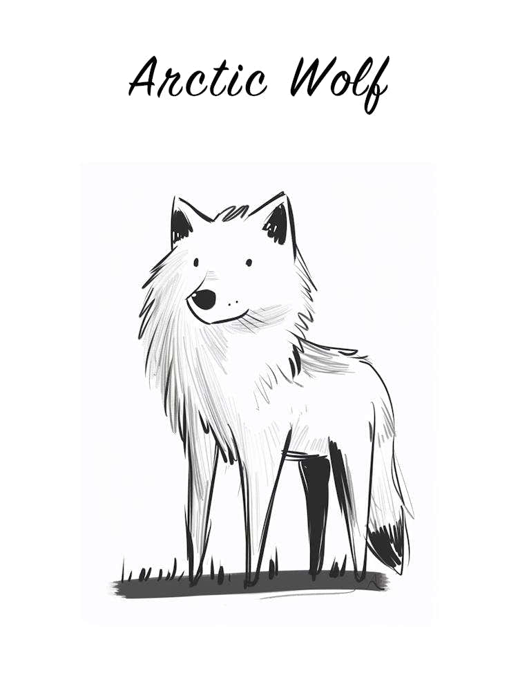 Bw Arctic Wolf Poster