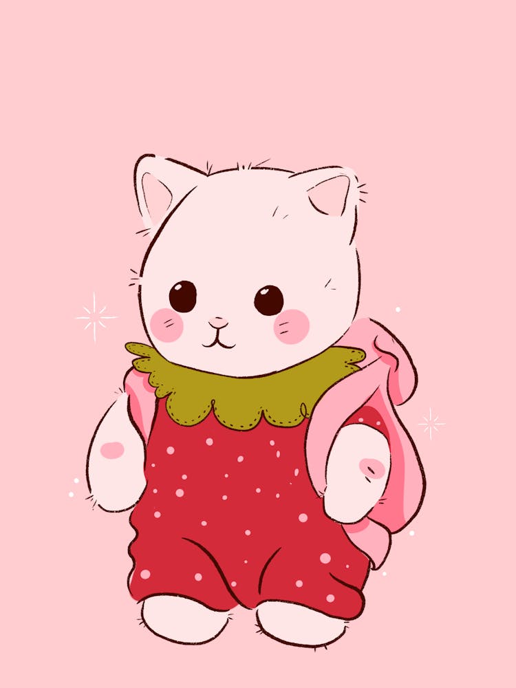 Strawberry Kitty - Kawaii