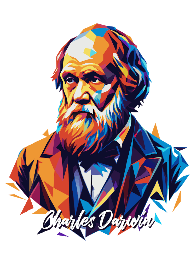 Charles Darwin 1 Portrait WPAP Pop Art