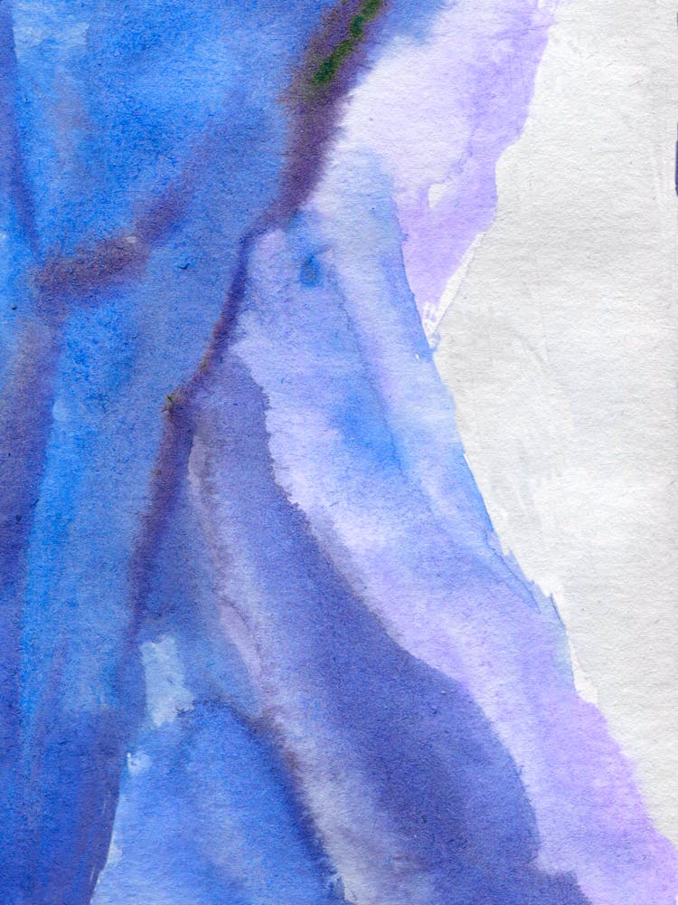 Blue And White Watercolor Painting