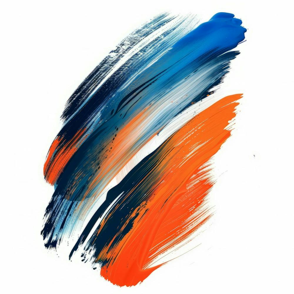 Blue And Orange Brush Strokes