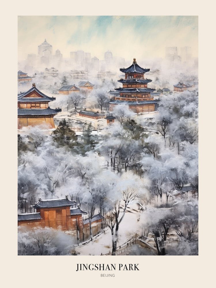 Winter Stadtpark Poster Jingshan Park Beijing China 2