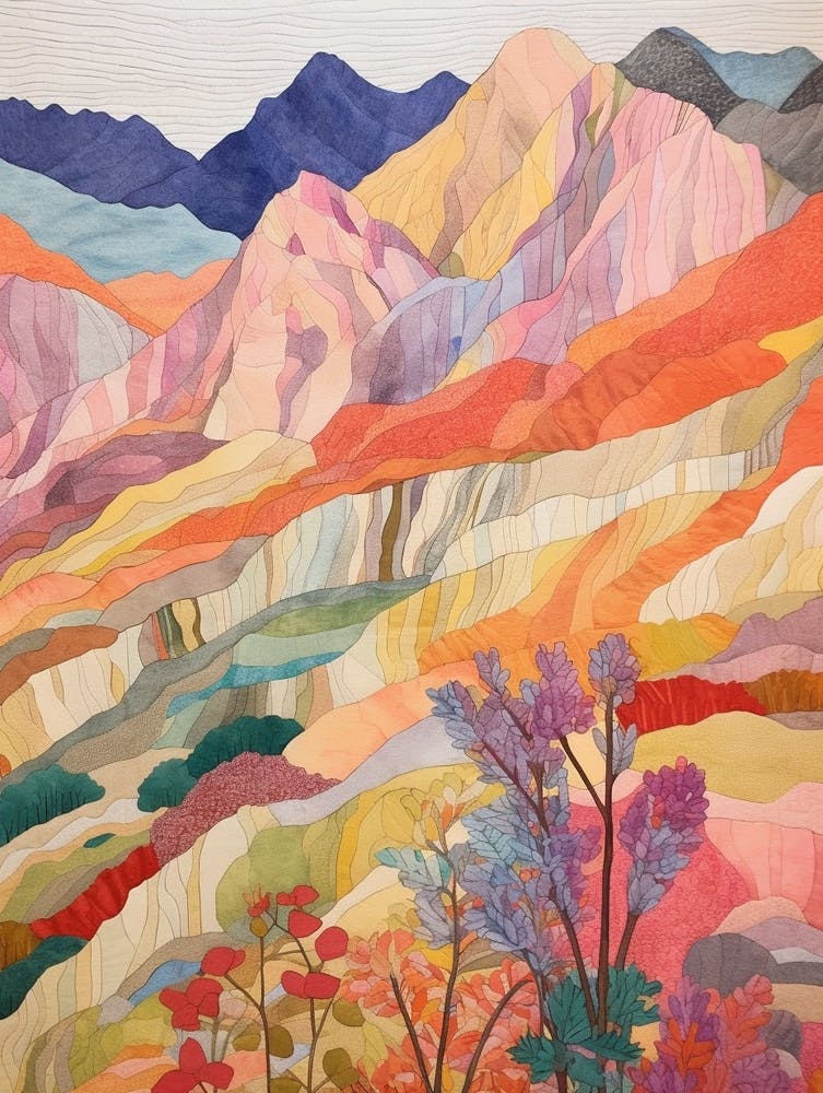 Mount Russell United States 1 Colourful Mountain Illustration