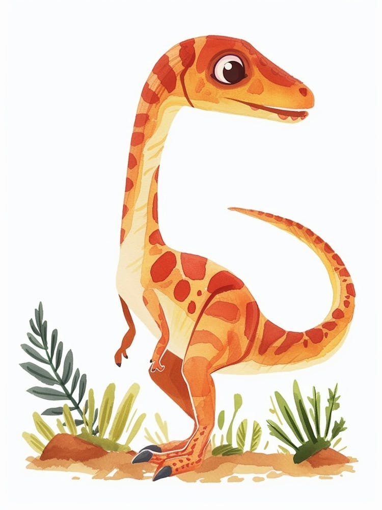 Cute Spotted Dinosaur Illustration