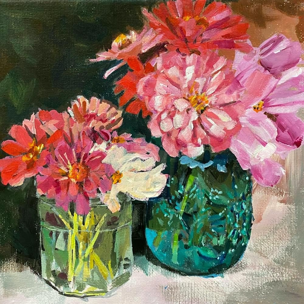 Jars Of Flowers