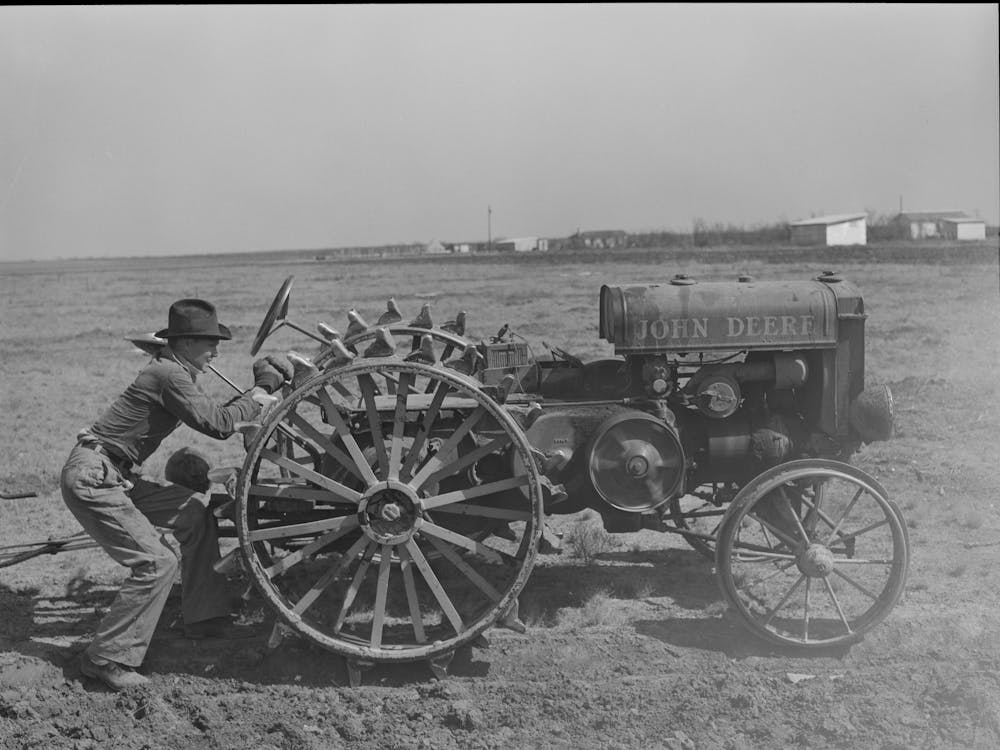 Testing Clutch On Tractor El Indio Texas By Russell Lee