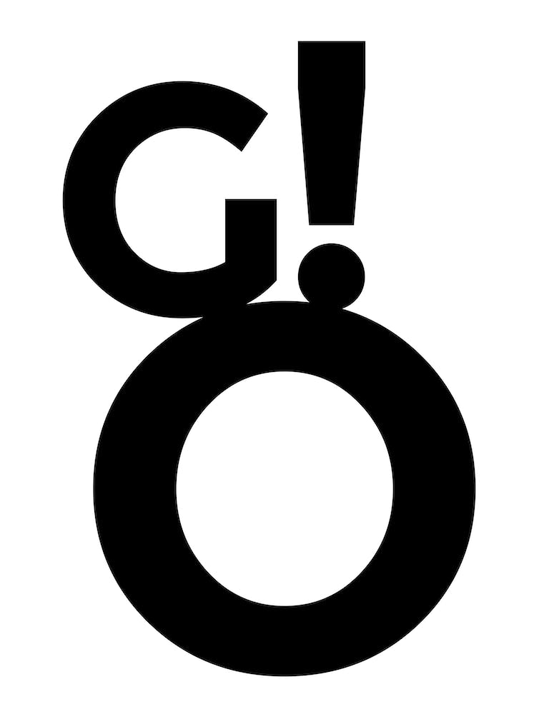Go! Typografie in Schwarz und Weiß