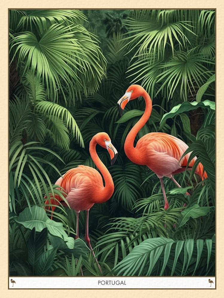 Greater Flamingo Portugal Tropical Illustration 6 Poster