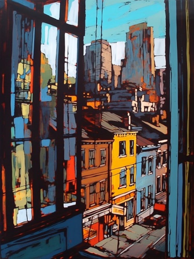 Window View Of Toronto Canada In The Style Of Pop Art 2