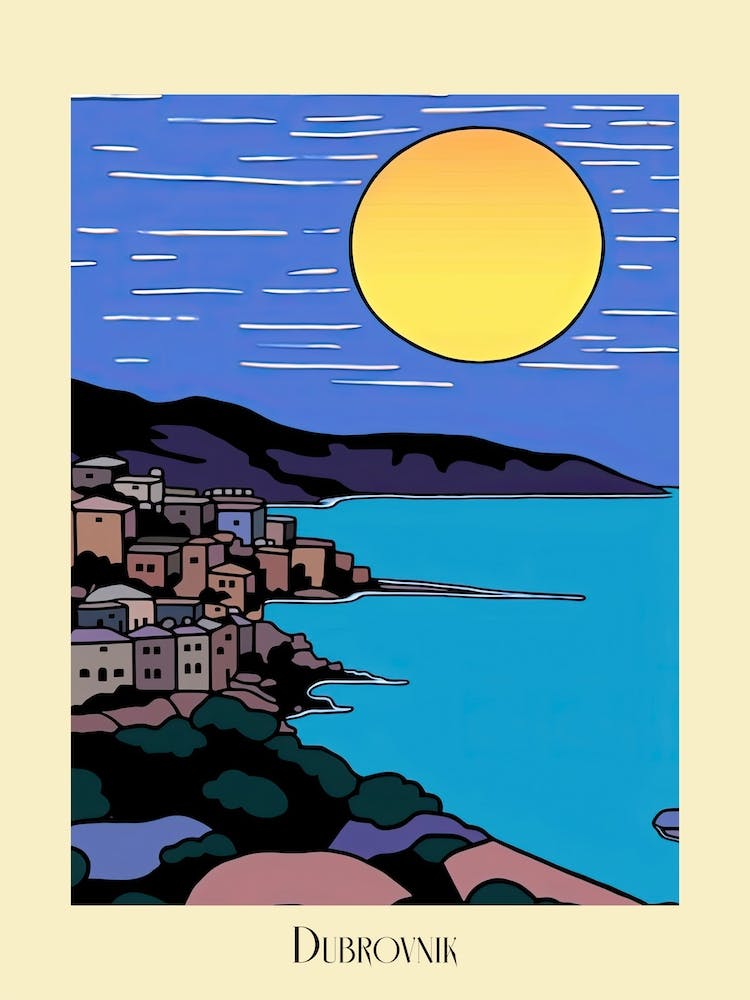 Poster Of Minimal Design Style Of Dubrovnik, Croatia 3