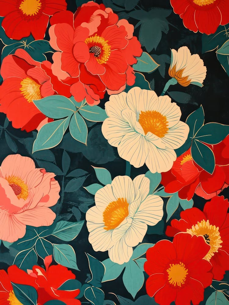 Great Japan Hokusai Japanese Flowers 15