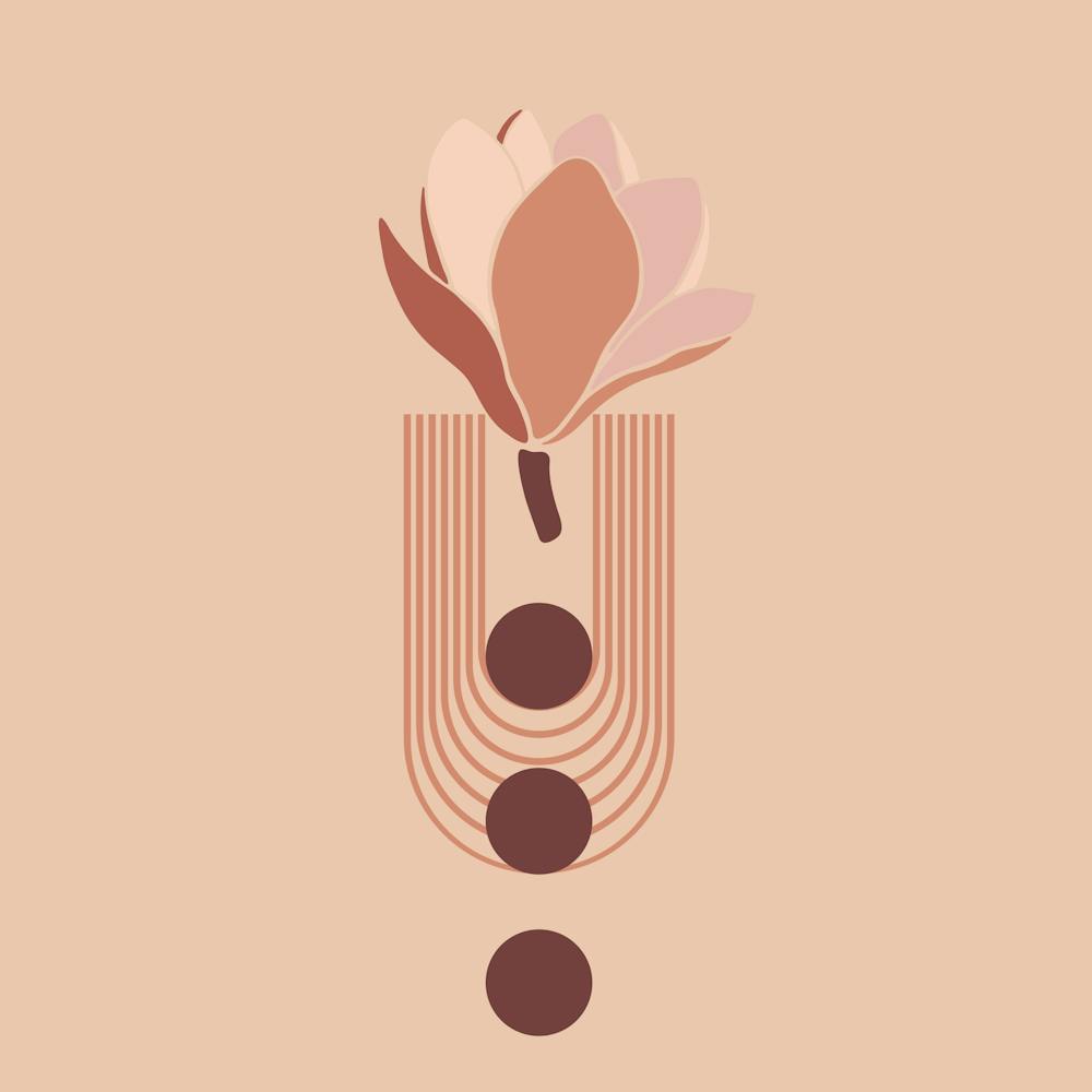 Mid-Century Modern Floral and Arch
