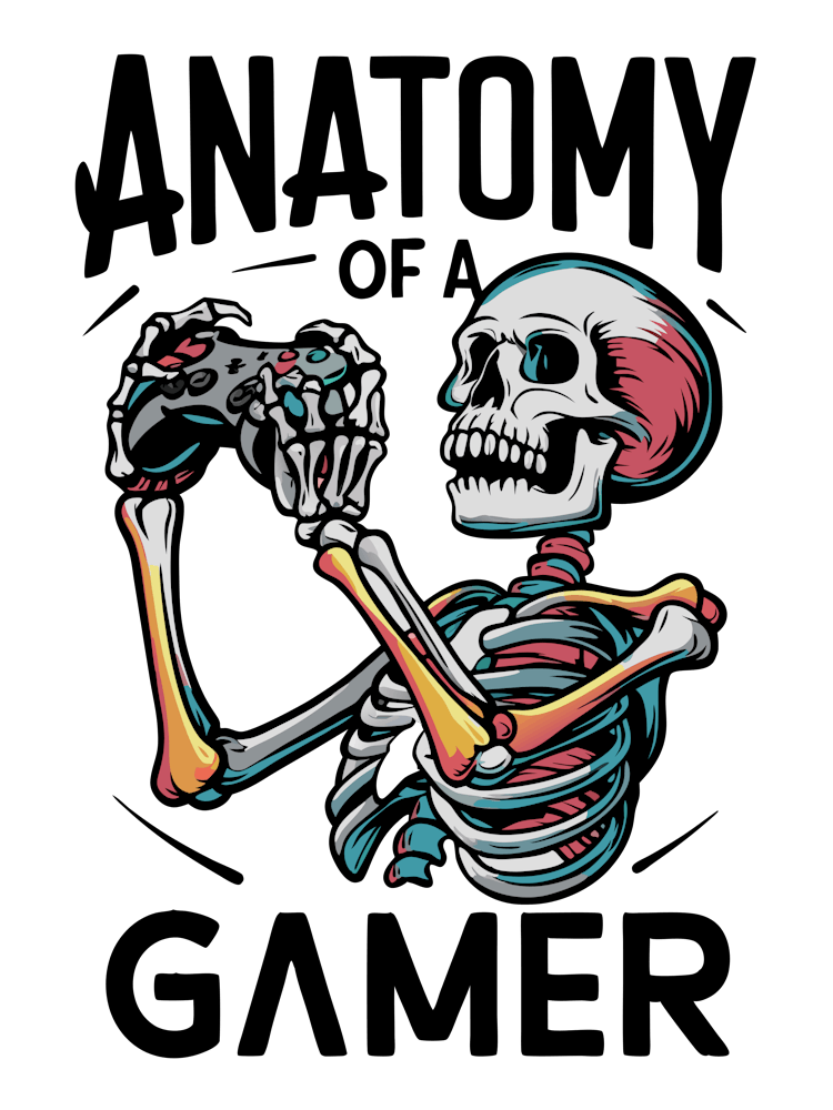 Skeleton Playing Video Game