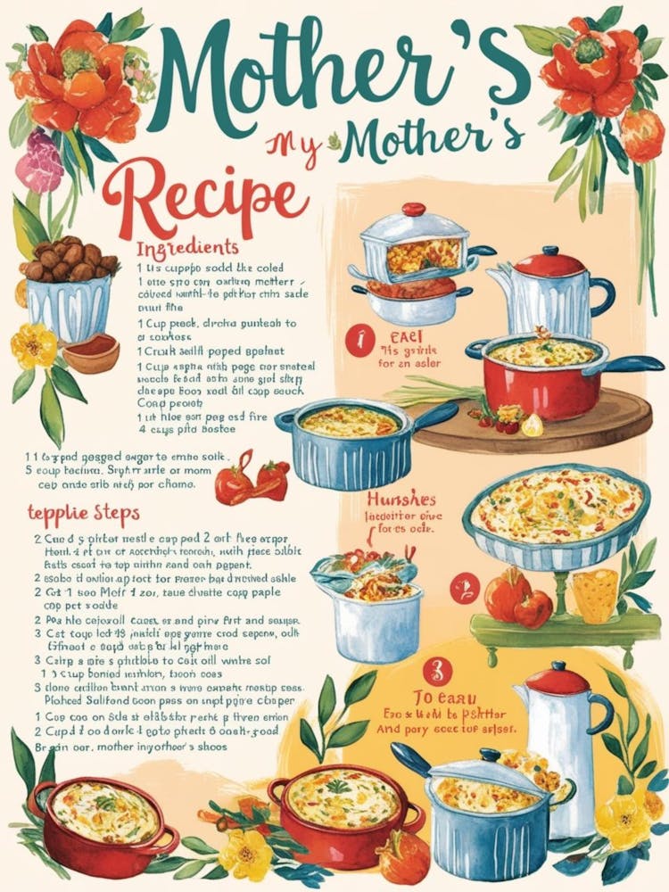 Mother'S Recipe Kitchen Illustration 