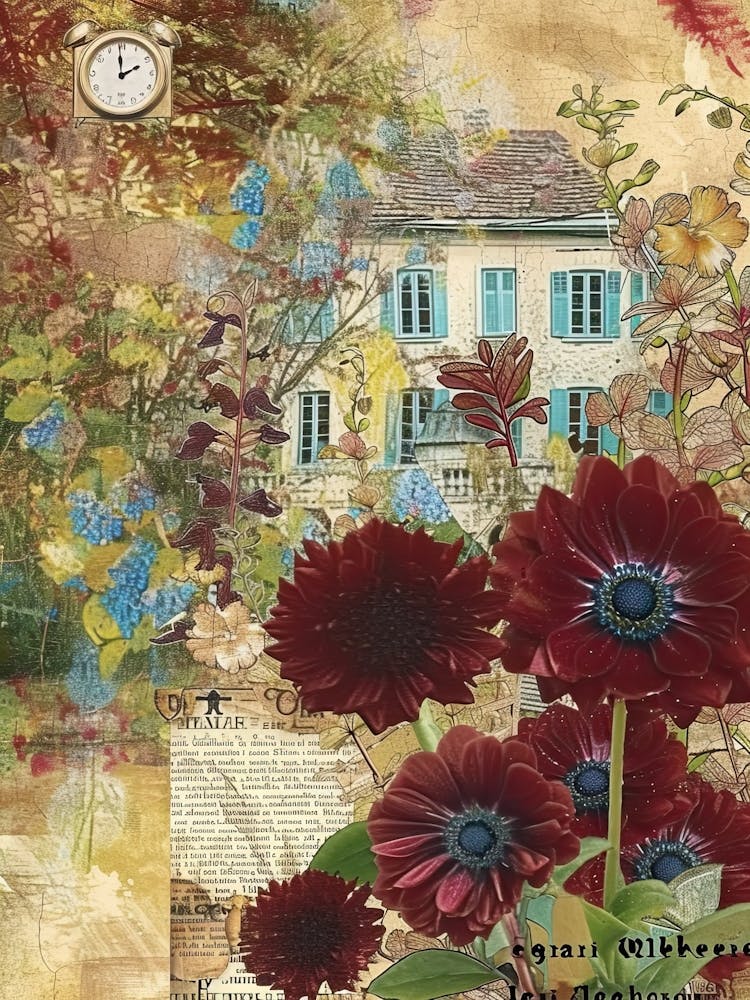 Fleurs de Bourgogne Collage Scrapbook Cottage 4
