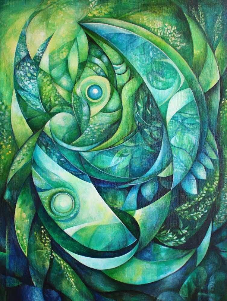 Abstract Fish Painting Art