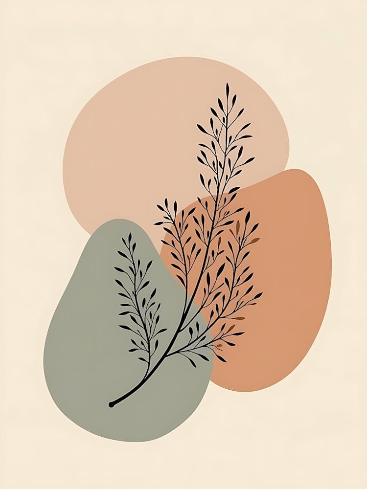 Pastel Leaf Composition for Calm Living Spaces